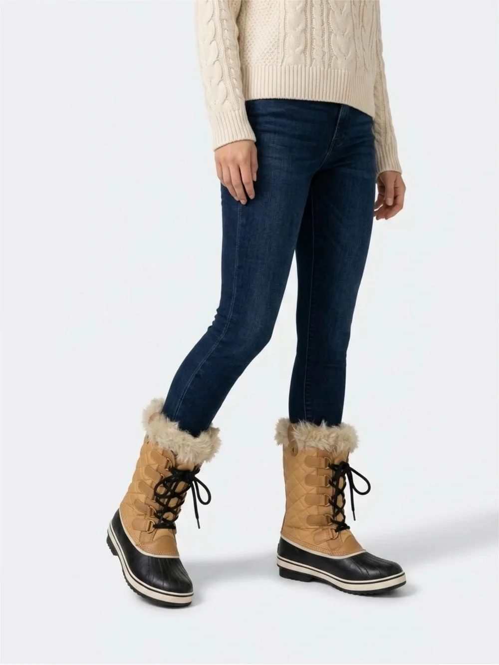 Sorel Tofino II Cate Waterproof Fur Lined Canvas Tall Duck Winter Boot Size 9